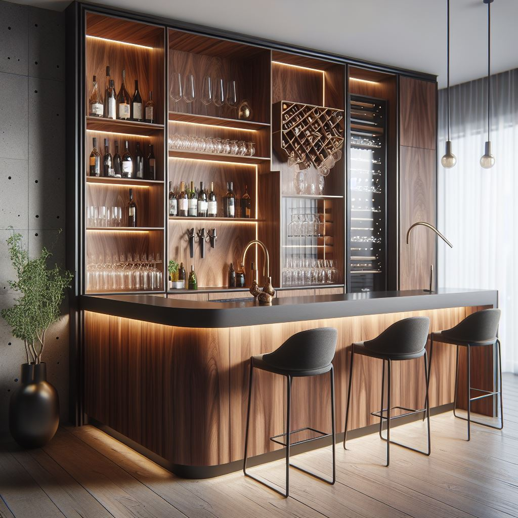 this image is featuring bar unit from modular kitchen dsi