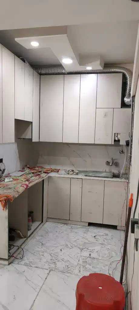 a image of a modular kitchen on 4th step of final