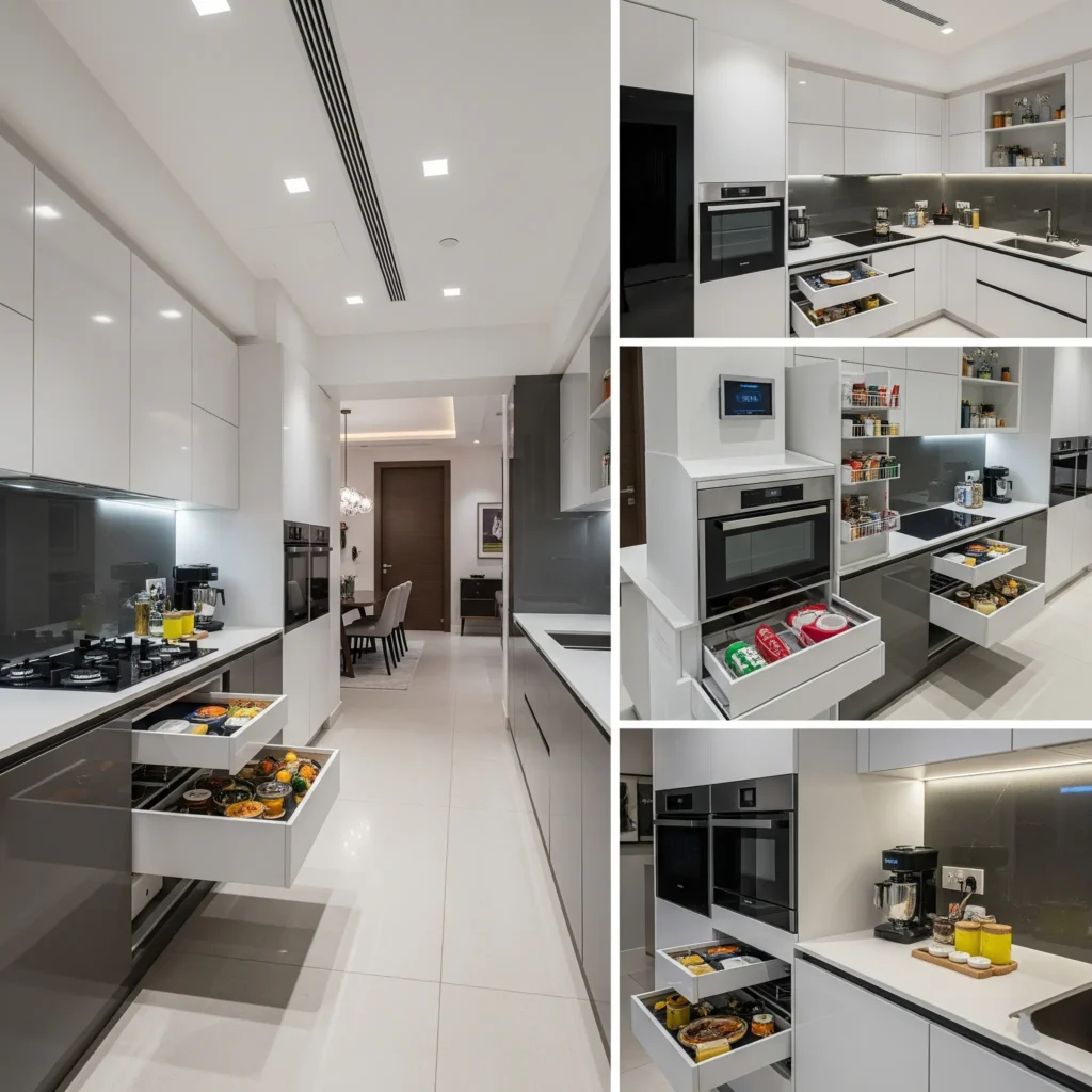 a image of a parallel kitchen
